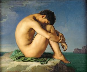 Jeune homme nu assis près de la mer, 1836